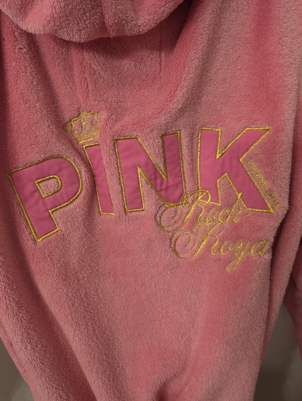 Rare Y2K Victoria's Secret Pink Rock Royalty Pink Plus Robe M/L EUC